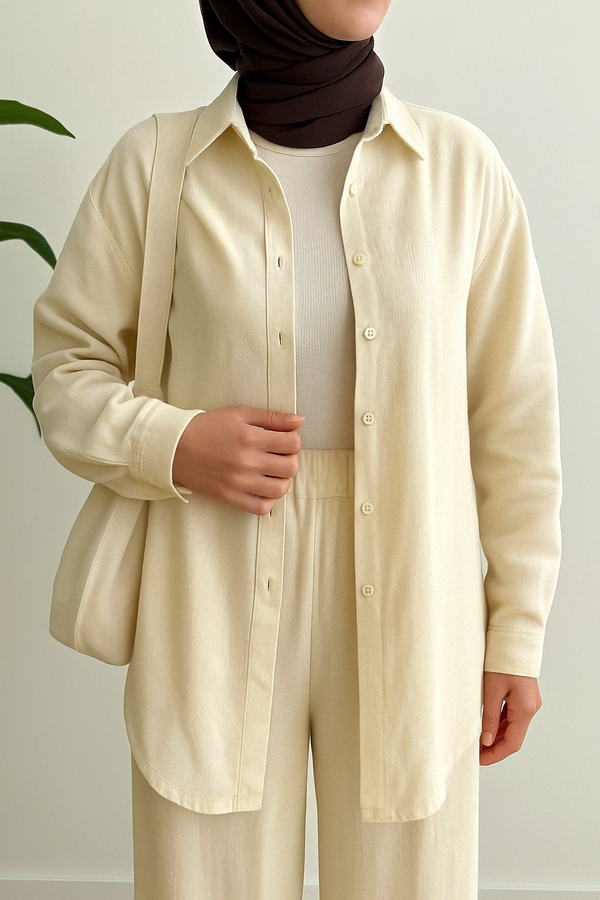 Nour Set | Natural Texture Minimal Modest Two-Piece
