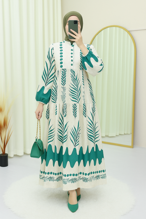 Dana Dress | Structured Modest Dress with Stand Collar